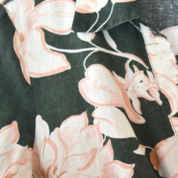 MNG Mango Linen Blend Wrap Dress M Floral Romantic Resortwear - Picture 5 of 10